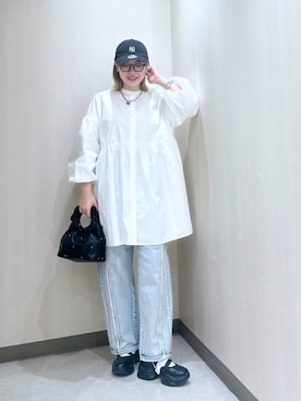 「アイテム（キャップ）」を使った、おかゆ❤︎彡さん（レディース・158cm・20代）の春コーディネート