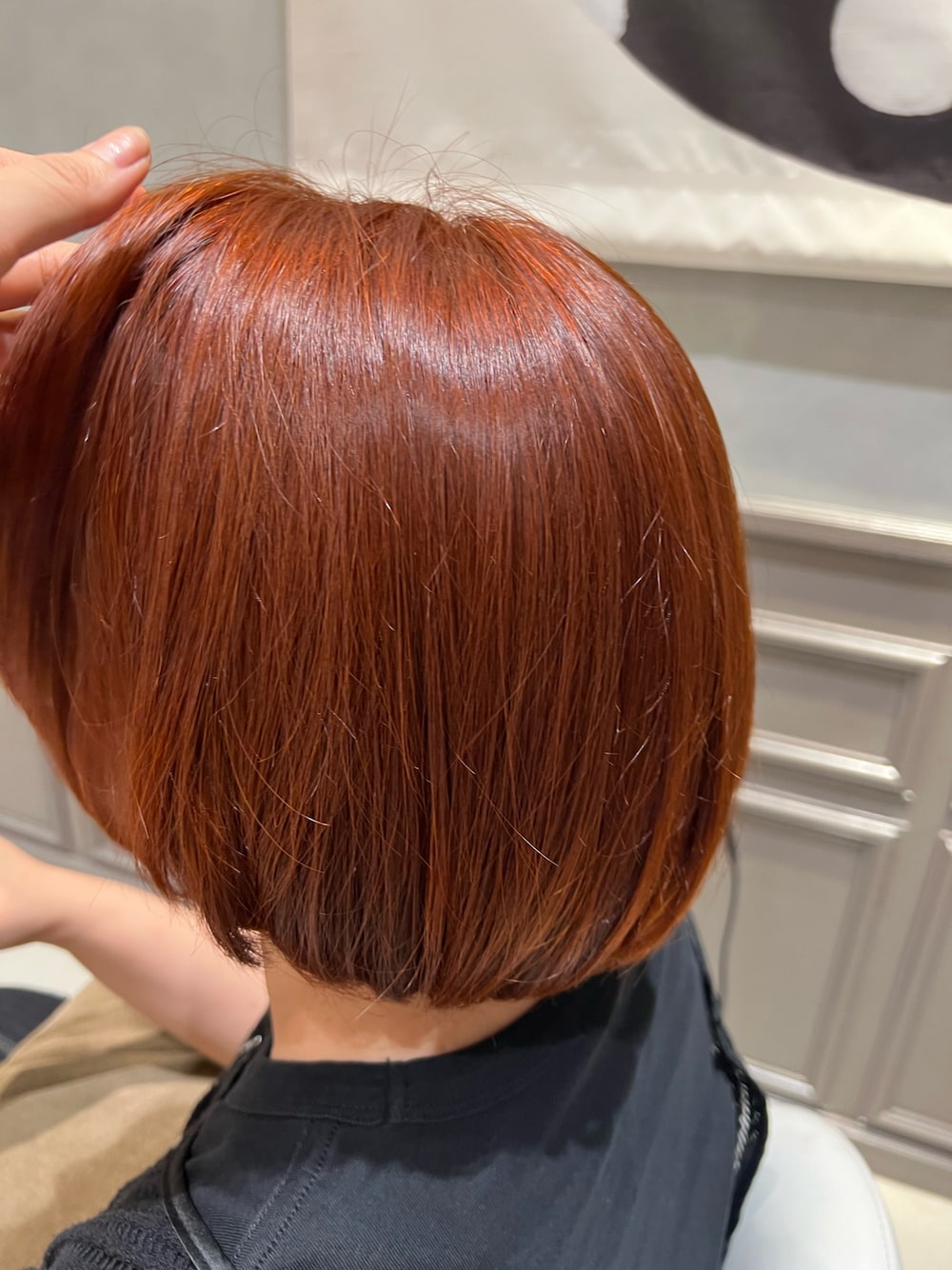 「オレンジヘアー、夏ファッション、おしゃれさんと繋がりたい、ブラックコーデ」｜「anan hair&spa AVEDAのアイテム（その他、オレンジ系）」を使った、YAMAMIさん（レディース・159cm）の夏コーディネートの1枚目の写真