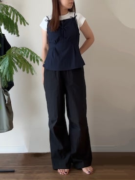 「アイテム（スラックス）」を使った、ca0liiiiさん（レディース・168cm・30代）の夏コーディネート