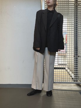 「アイテム（テーラードジャケット）」を使った、ca0liiiiさん（レディース・168cm・30代）の秋コーディネート