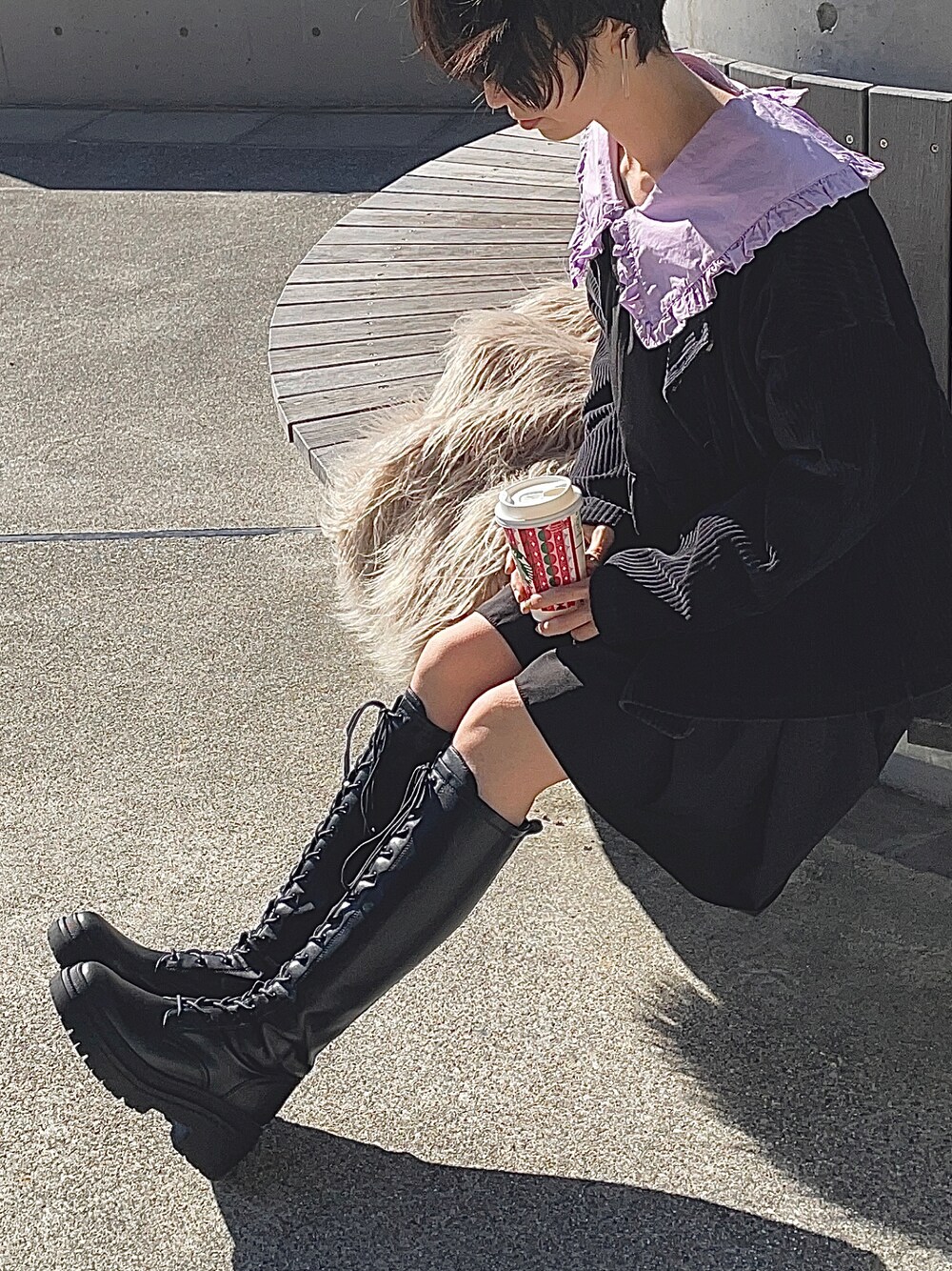 MOOPIE LACE LONG grounds ロングブーツ　あのちゃん着用 MOOPIE LACE LONG grounds ロングブーツ あのちゃん着用 - メルカリ