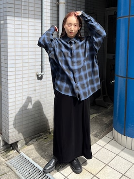 「ベロアスカート」｜「アイテム（ワンピース/ドレス）」を使った、nakao takakoさん（レディース・159cm）の秋コーディネート