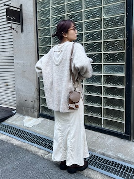 「白コーデ」｜nakao takakoさん（レディース・159cm）の冬コーディネート