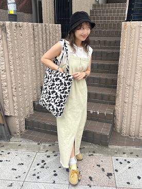 「Kastane」｜「アイテム（ジャンパースカート）」を使った、nakao takakoさん（レディース・159cm）の夏コーディネート