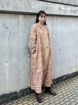 「ベスト×ワンピース」｜nakao takakoさん（レディース・159cm）の冬コーディネート