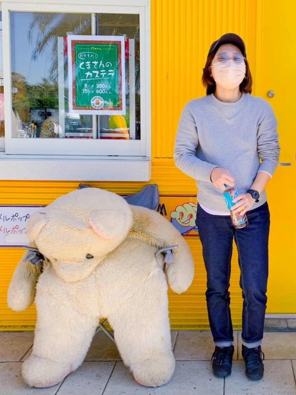 「キャンプコーデ、キャンプ」｜「無印良品のアイテム（デニムパンツ、ブルー系）」を使った、Mayu  さん（レディース・157cm）の秋コーディネートの1枚目の写真