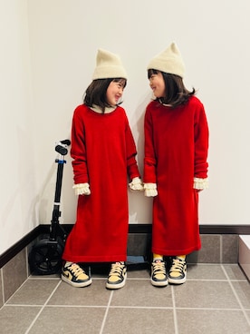 「アイテム（ワンピース）」を使った、noco.さん（キッズ・120cm）の冬コーディネート
