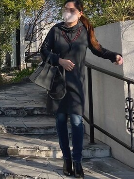 「アイテム（デニムパンツ、その他）」を使った、Lenさん（レディース・151cm）の秋コーディネート