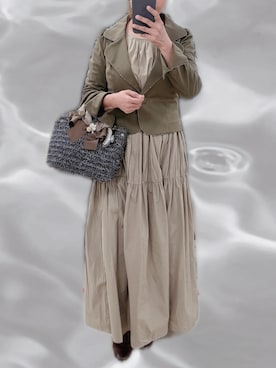 「lecreative のアイテム（ハンドバッグ、グレー系）」を使った、Lenさん（レディース・151cm）の春コーディネート