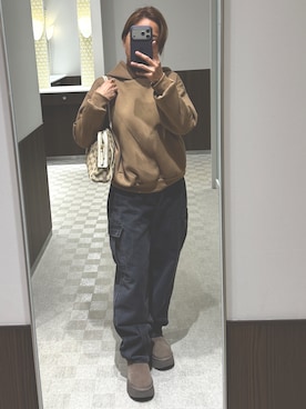 「アイテム（バレッタ/ヘアクリップ）」を使った、Lenさん（レディース・151cm）の秋コーディネート