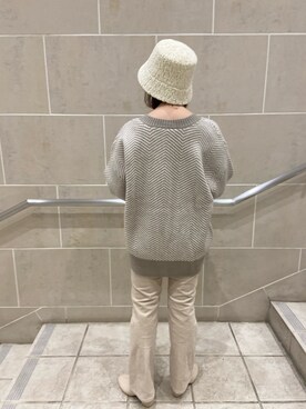 「one after another NICE CLAUP（ワンアフターアナザーナイスクラップ）のアイテム（帽子）」を使った、小川こゆきさん（レディース・152cm）の冬コーディネート