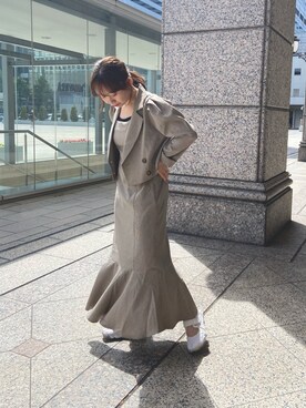 「one after another NICE CLAUP（ワンアフターアナザーナイスクラップ）のアイテム（その他アウター）」を使った、小川こゆきさん（レディース・152cm）の夏コーディネート