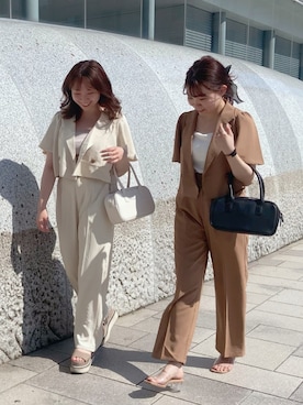 「one after another NICE CLAUP（ワンアフターアナザーナイスクラップ）のアイテム（その他アウター）」を使った、小川こゆきさん（レディース・152cm）の夏コーディネート