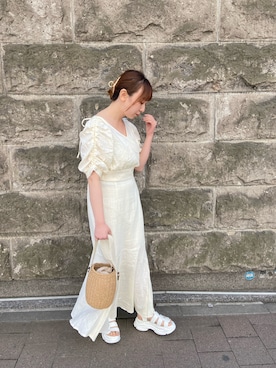 「one after another NICE CLAUP（ワンアフターアナザーナイスクラップ）のスニーカー底グルカサンダル（サンダル）」を使った、小川こゆきさん（レディース・152cm）の春コーディネート