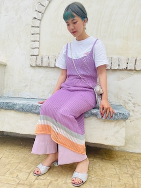 「AS KNOW AS PINKY（アズノゥアズピンキー）のアイテム（トップス、ピンク系）」を使った、Shihoさん（レディース・153cm）の春コーディネート