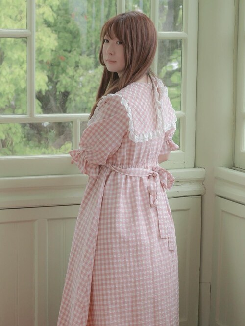 Maison de FLEUR（メゾンドフルール）の「セーラーギンガムワンピース 