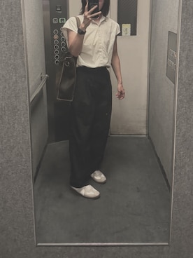 「REPRODUCTION OF FOUND（リプロダクションオブファウンド）のアイテム（スニーカー）」を使った、ネさん（レディース・160cm）の夏コーディネート