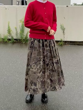 「VINTAGE（ヴィンテージ）のアイテム（スカート、グリーン系）」を使った、honoさん（レディース・158cm）の秋コーディネート