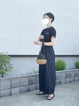 「アイテム（Tシャツ/カットソー）」を使った、zua.さん（レディース・157cm）の夏コーディネート