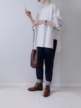 「BOEMOS（ボエモス）のアイテム」を使った、zua.さん（レディース・157cm）の秋コーディネート