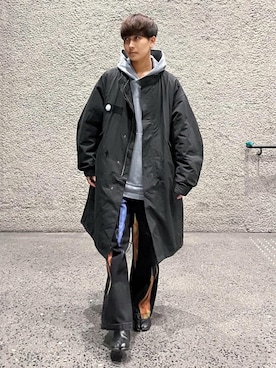「Acne Studios（アクネストゥディオズ）のアイテム（パーカー）」を使った、satoshiさん（メンズ・172cm）の冬コーディネート