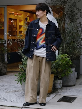 「STUDIO NICHOLSON（スタジオニコルソン）のアイテム（その他パンツ）」を使った、satoshiさん（メンズ・172cm）の春コーディネート