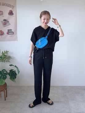 「OMNES（オムネス）のアイテム（パンツ）」を使った、memeさん（レディース・158cm）の夏コーディネート