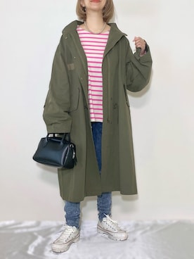 「sakishimatokyo（サキシマトーキョー）のアイテム（モッズコート）」を使った、memeさん（レディース・158cm）の秋コーディネート