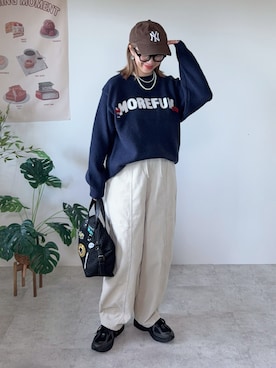 「アイテム（ボストンバッグ）」を使った、memeさん（レディース・158cm）の秋コーディネート