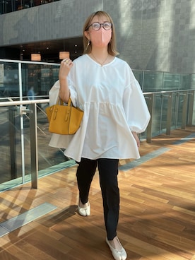 「ごきげんウィーク」｜「アイテム（バレエシューズ）」を使った、memeさん（レディース・158cm）の春コーディネート