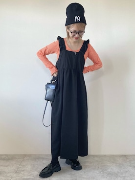 「クリスプ」｜「アイテム（ニットキャップ/ビーニー）」を使った、memeさん（レディース・158cm）の秋コーディネート