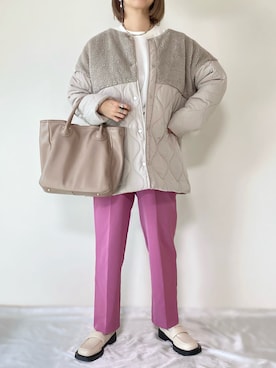 「libelle more（リベル モア）のアイテム（その他アウター）」を使った、memeさん（レディース・158cm）の冬コーディネート