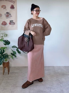 「アイテム（スリッポン）」を使った、memeさん（レディース・158cm）の冬コーディネート