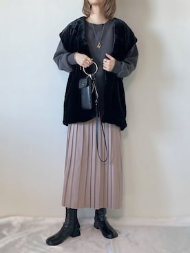 「rectangle（レクタングル）のアイテム（その他アウター）」を使った、memeさん（レディース・158cm）の冬コーディネート