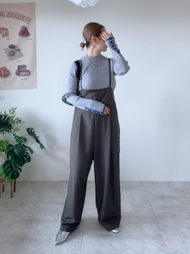「アイテム（サロペット/オーバーオール）」を使った、memeさん（レディース・158cm）の秋コーディネート