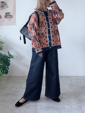 「ニットカーディガン」｜memeさん（レディース・158cm）の秋コーディネート
