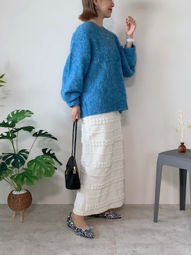 「florist（フローリスト）のフラップレザー横長ホーボーハンドバッグ/ショルダーバッグ（ハンドバッグ）」を使った、memeさん（レディース・158cm）の秋コーディネート