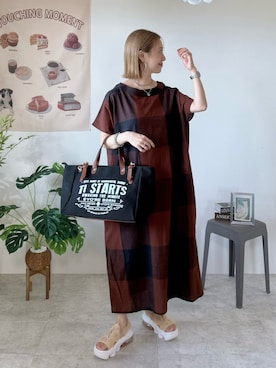 「アイテム（ワンピース/ドレス）」を使った、memeさん（レディース・158cm）の夏コーディネート