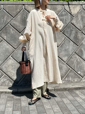 「アイテム（その他シューズ、グリーン系）」を使った、memeさん（レディース・158cm）の春コーディネート