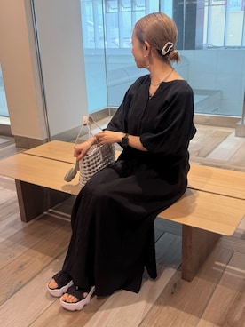 「アイテム（ヘアアクセサリー）」を使った、memeさん（レディース・158cm）の夏コーディネート