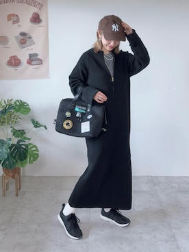 「アイテム（ボストンバッグ）」を使った、memeさん（レディース・158cm）の秋コーディネート