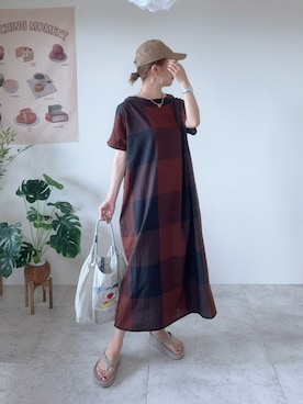 「OOFOS（ウーフォス）のアイテム」を使った、memeさん（骨格ウェーブ・レディース・158cm）の夏コーディネート