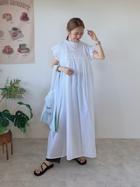 「each（イーチ）のアイテム」を使った、memeさん（レディース・158cm）の夏コーディネート