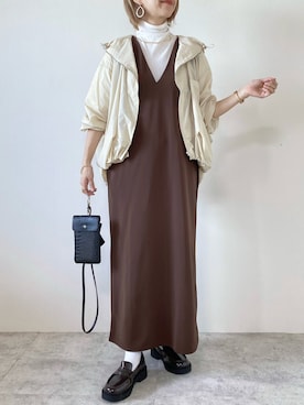 「each（イーチ）のアイテム（ジャケット/アウター）」を使った、memeさん（レディース・158cm）の秋コーディネート