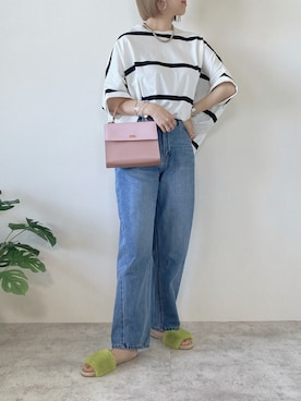 「カーブデニム」｜memeさん（レディース・158cm）の春コーディネート