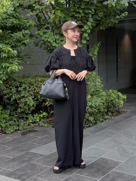 「アイテム（つなぎ/オールインワン）」を使った、memeさん（レディース・158cm）の秋コーディネート