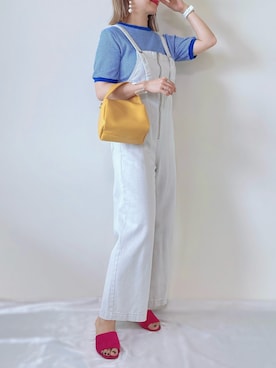 「reca（レカ）のアイテム（オールインワン・サロペット）」を使った、memeさん（レディース・158cm）の春コーディネート