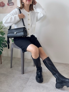 「ニットカーディガン」｜memeさん（レディース・158cm）の秋コーディネート