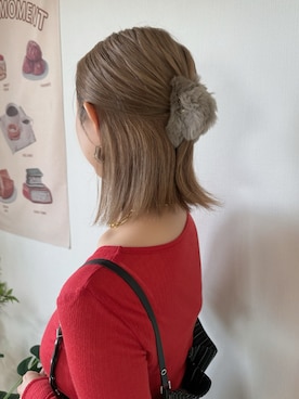 「アイテム（バレッタ/ヘアクリップ）」を使った、memeさん（レディース・158cm）の夏コーディネート