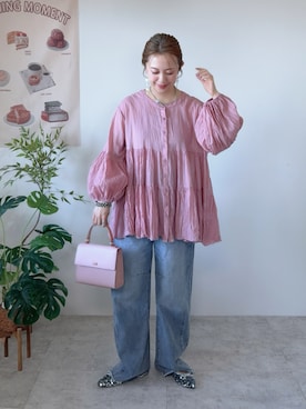 「GOLDY（ゴールディ）のルーカス ハート ID プレート ネックレス（ネックレス、シルバー系）」を使った、memeさん（レディース・158cm）の春コーディネート